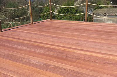 Terrasse de plain pied, terrasse en bois de bambou, terrasse en bois de  cumaru ou de garapa