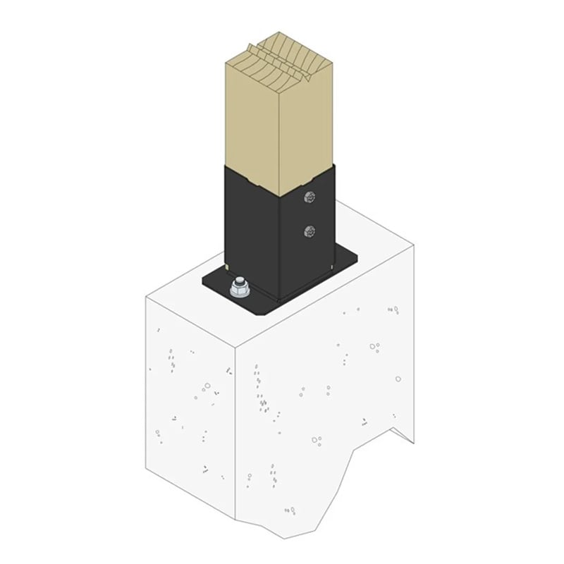 Schéma explicatif fixation poteau de clôture avec une platine